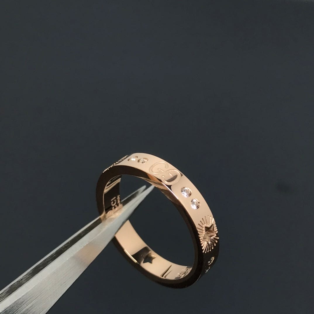 18K Double Gucci Icon Diamonds Ring