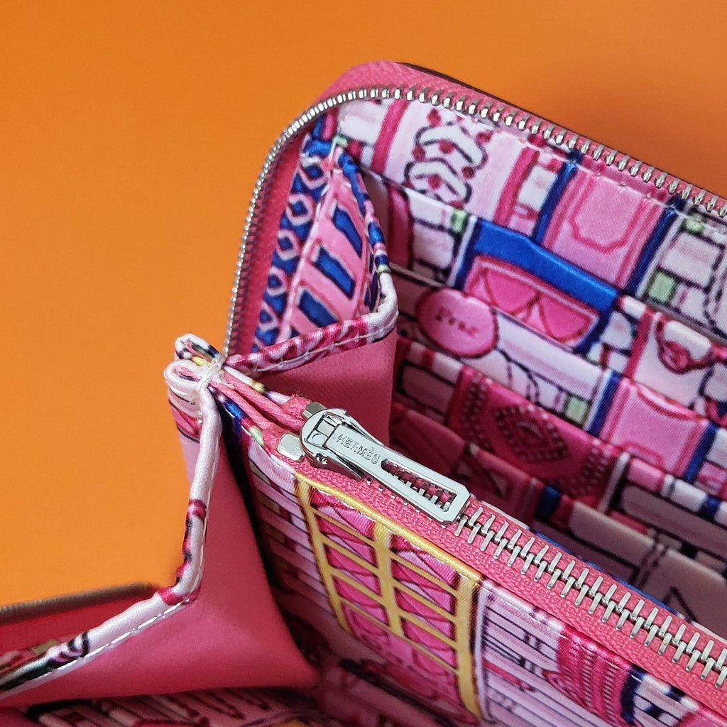 HERMES Zipper Wallet 20 Pink Epsom