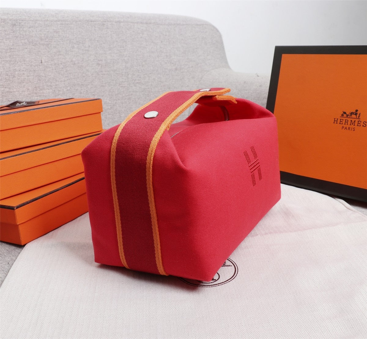 HERMES BRIDE-A-BRAC 21 RED CANVAS