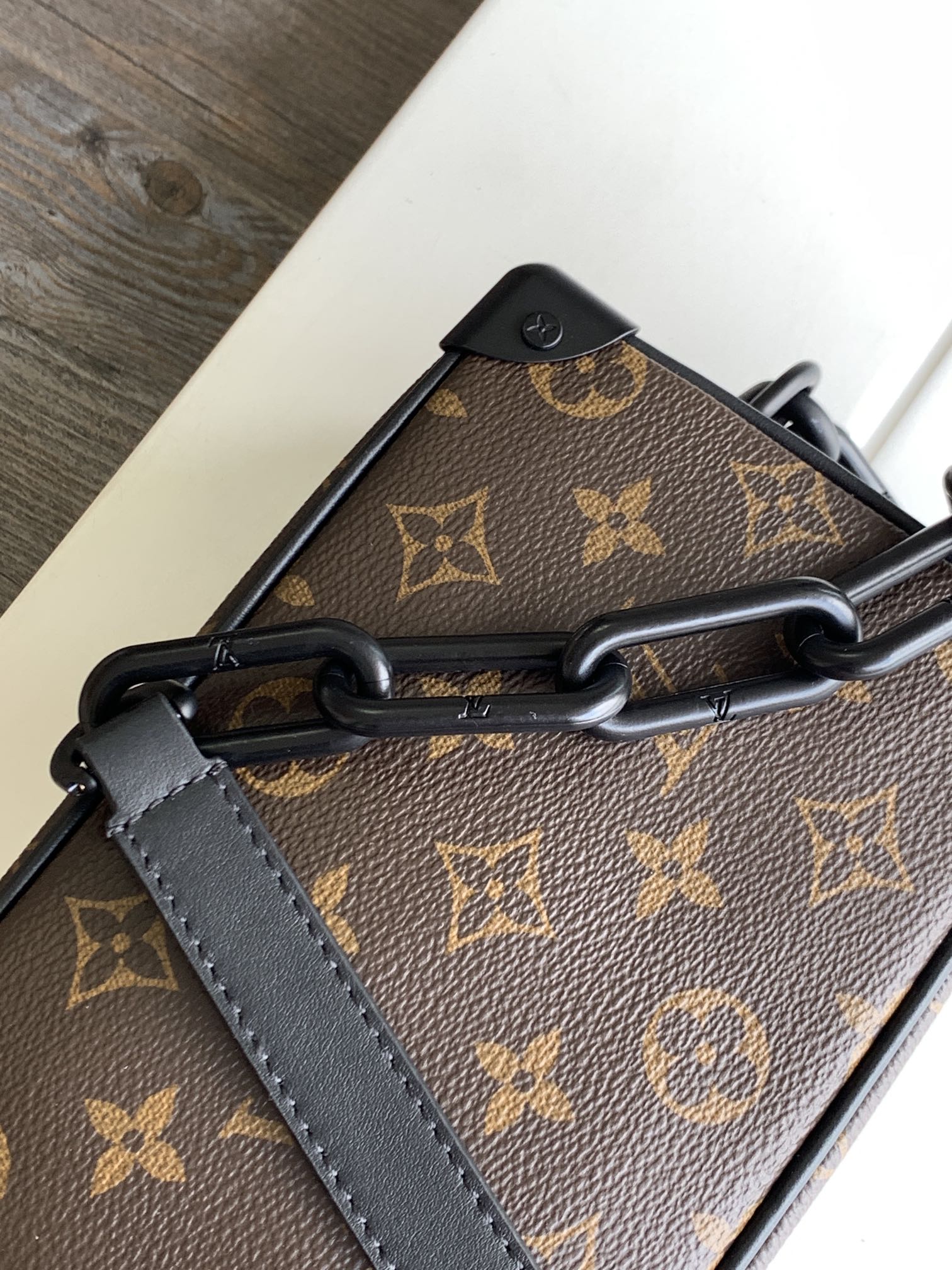 LOUIS VUITTON MINI SOFT TRUNK 18 IN BROWN MONOGRAM CANVAS WITH EMBROIDERED ANIMATED CHARACTER