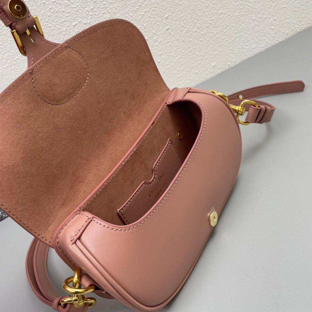 DIOR MINI BOBBY EAST-WEST 20 BAG IN ROSE PINK CALFSKIN