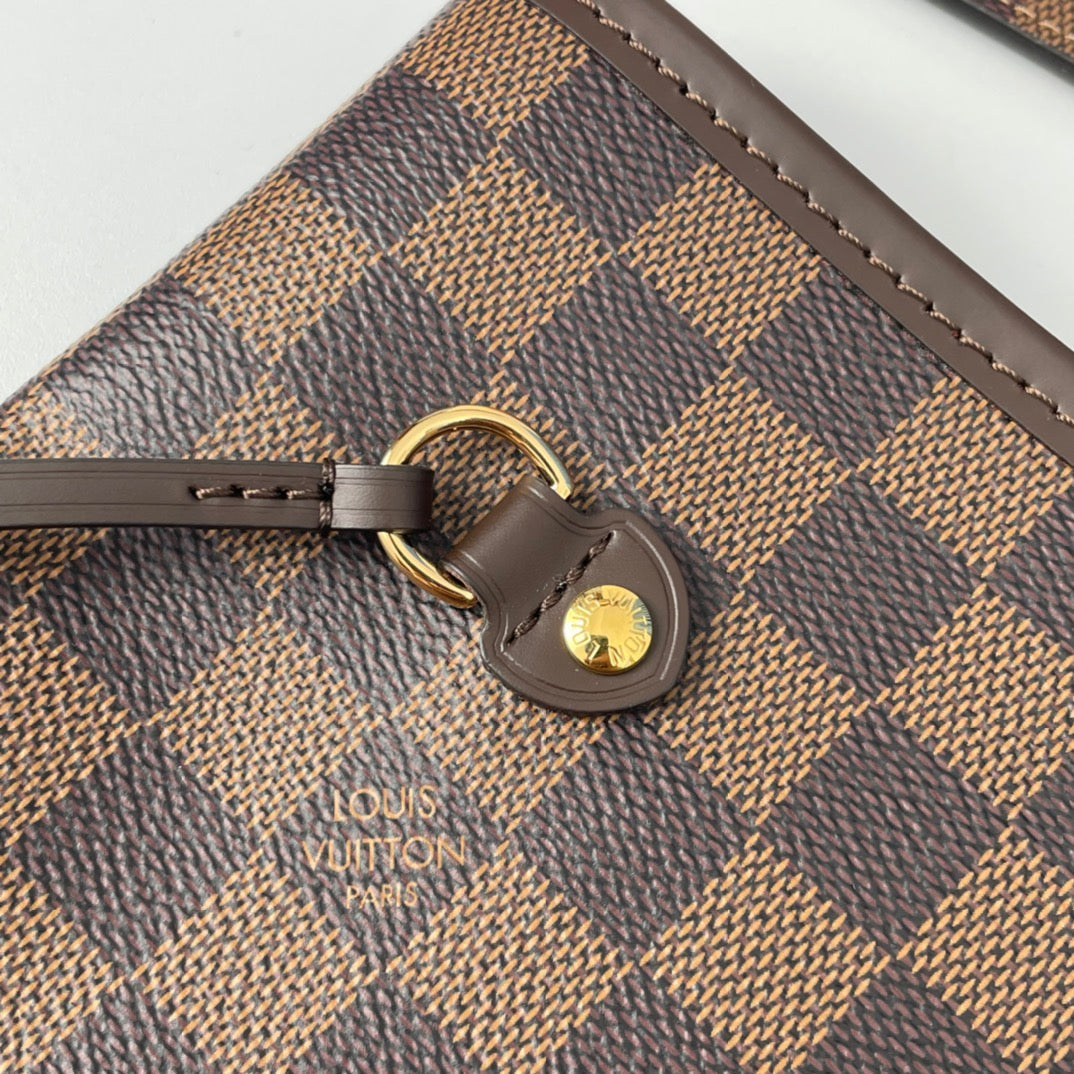 LOUIS VUITTON NEVERFULL MM 32 BROWN RED DAMIER AZUR