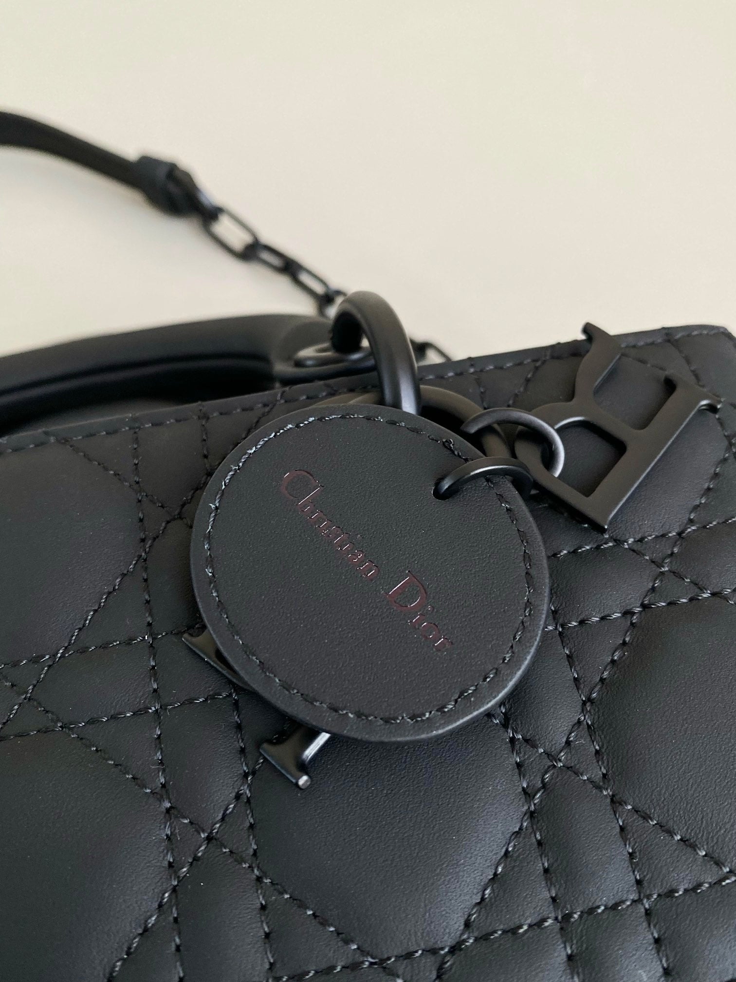 DIOR D-JOY BAG 22 IN BLACK LAMBSKIN