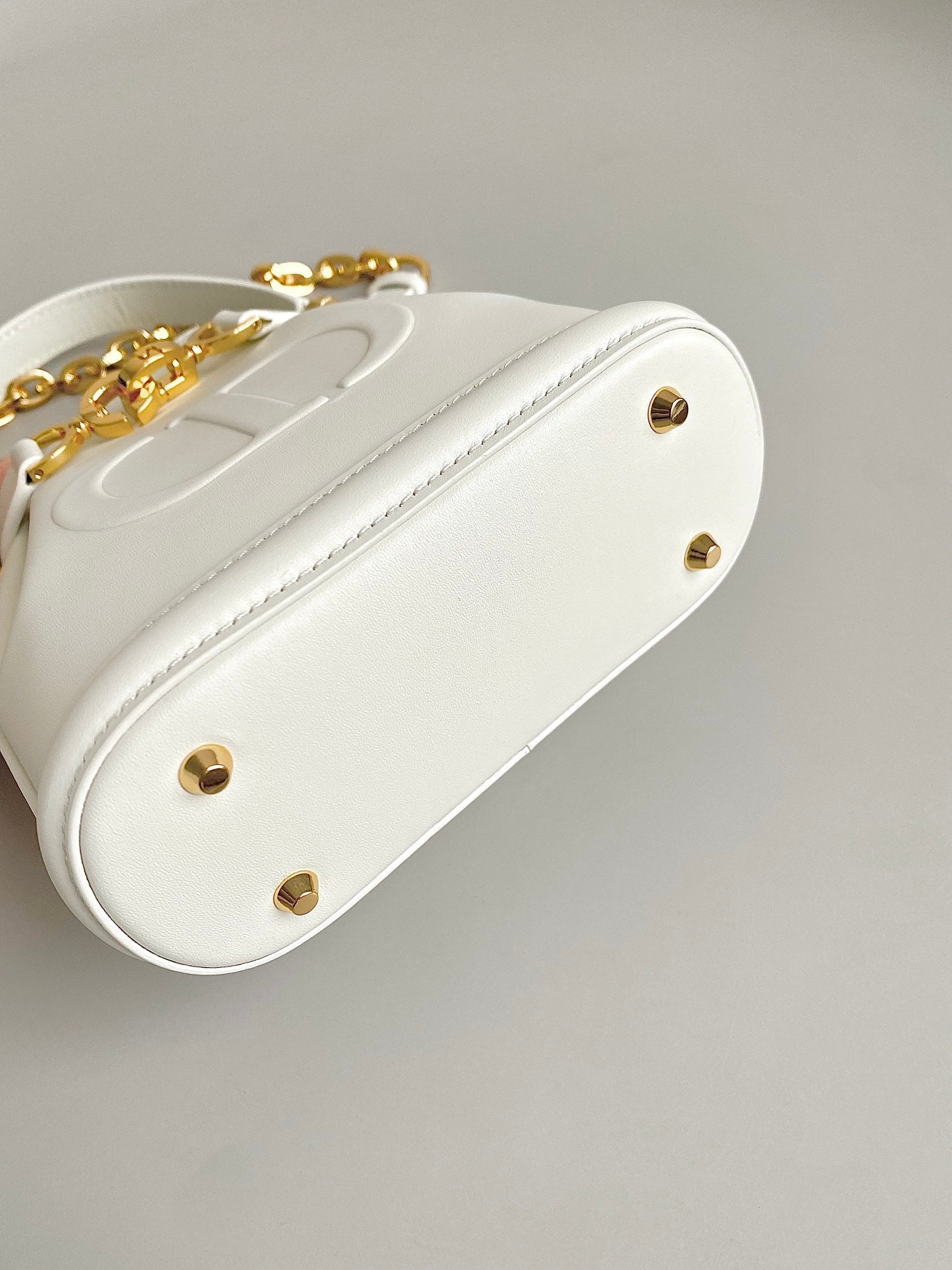 DIOR SMALL C'EST 18 IN WHITE CD-EMBOSSED CALFSKIN
