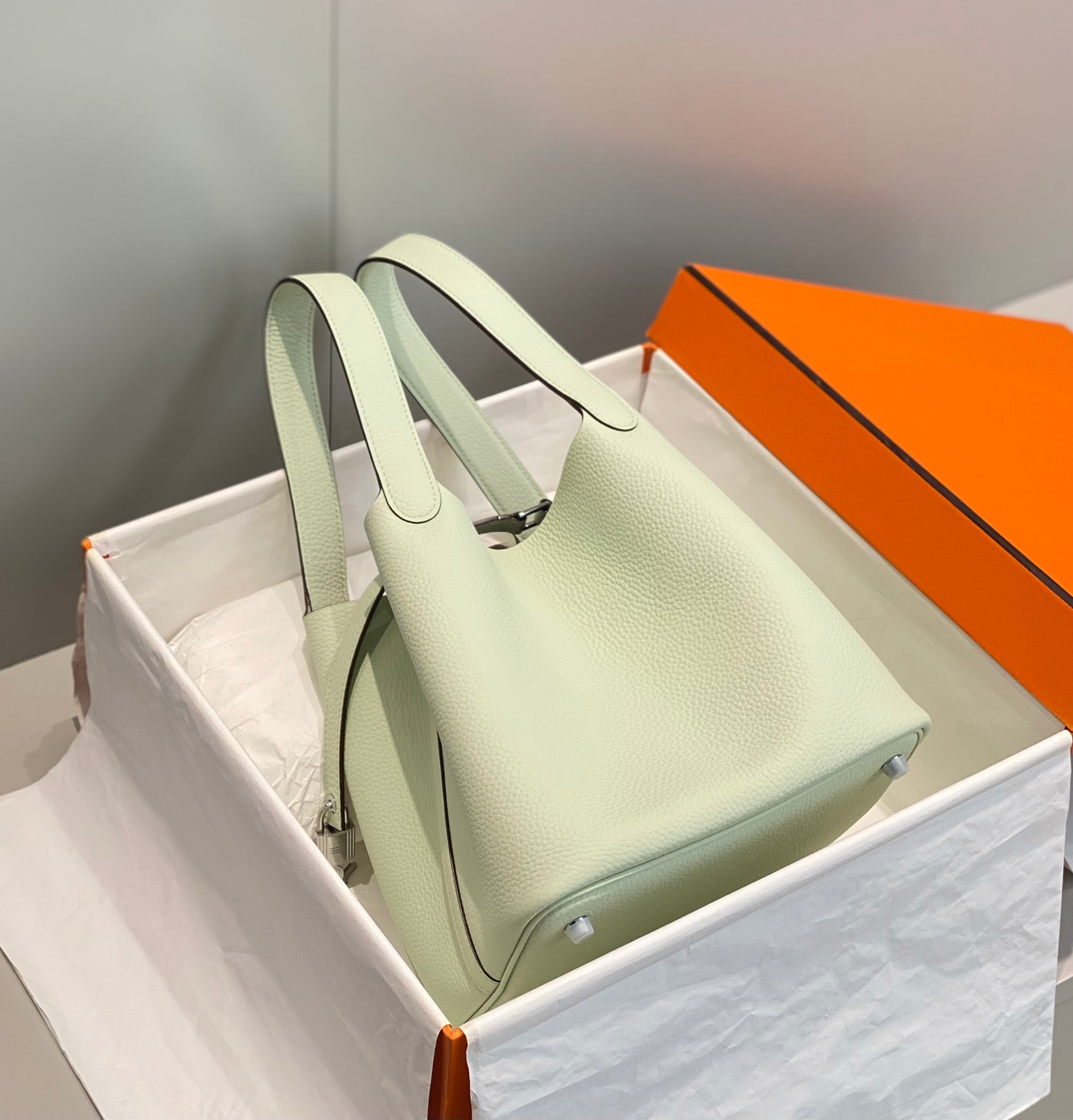 HERMES picotin lock 22 lime togo shw