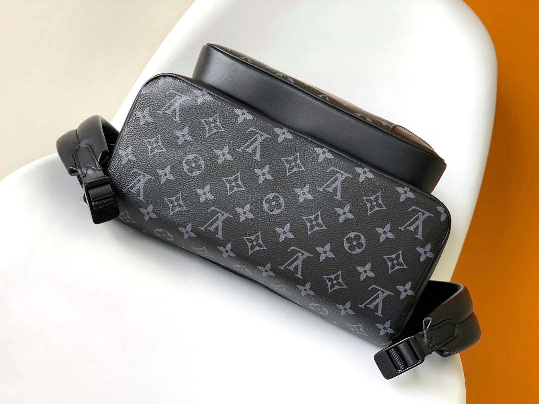 LOUIS VUITTON DISCOVERY BACKPACK 41 IN BLACK MONOGRAM MACASSAR CANVAS AND CALFSKIN