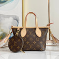 LOUIS VUITTON NEVERFULL BB 24 BROWN MONOGRAM CANVAS AND LEATHER TRIM GOLD HARDWARE