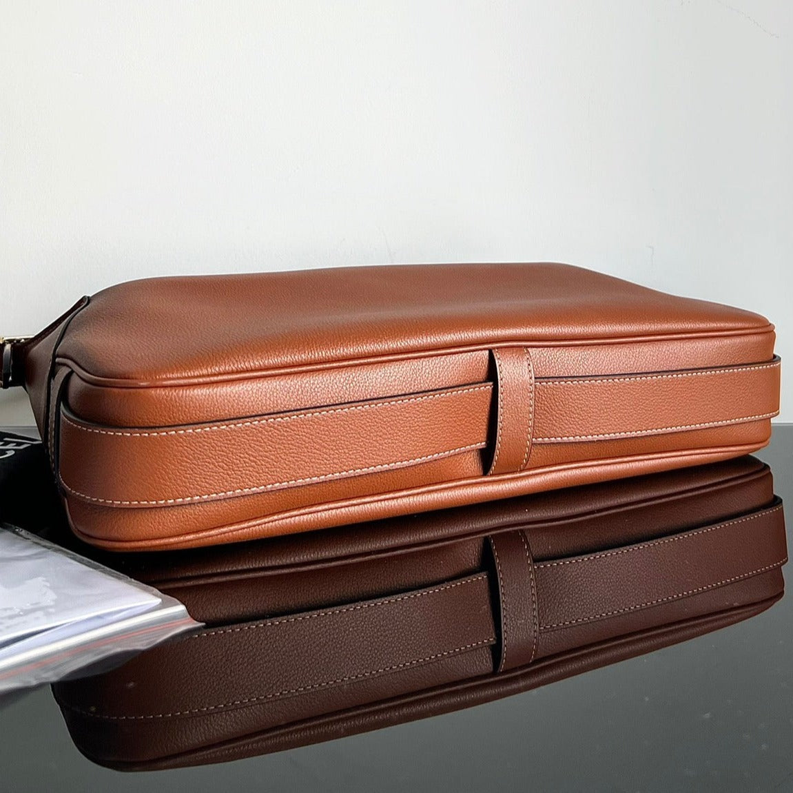 CELINE UNDERARM BAG 34 SOFT TAN BROWN CALFSKIN