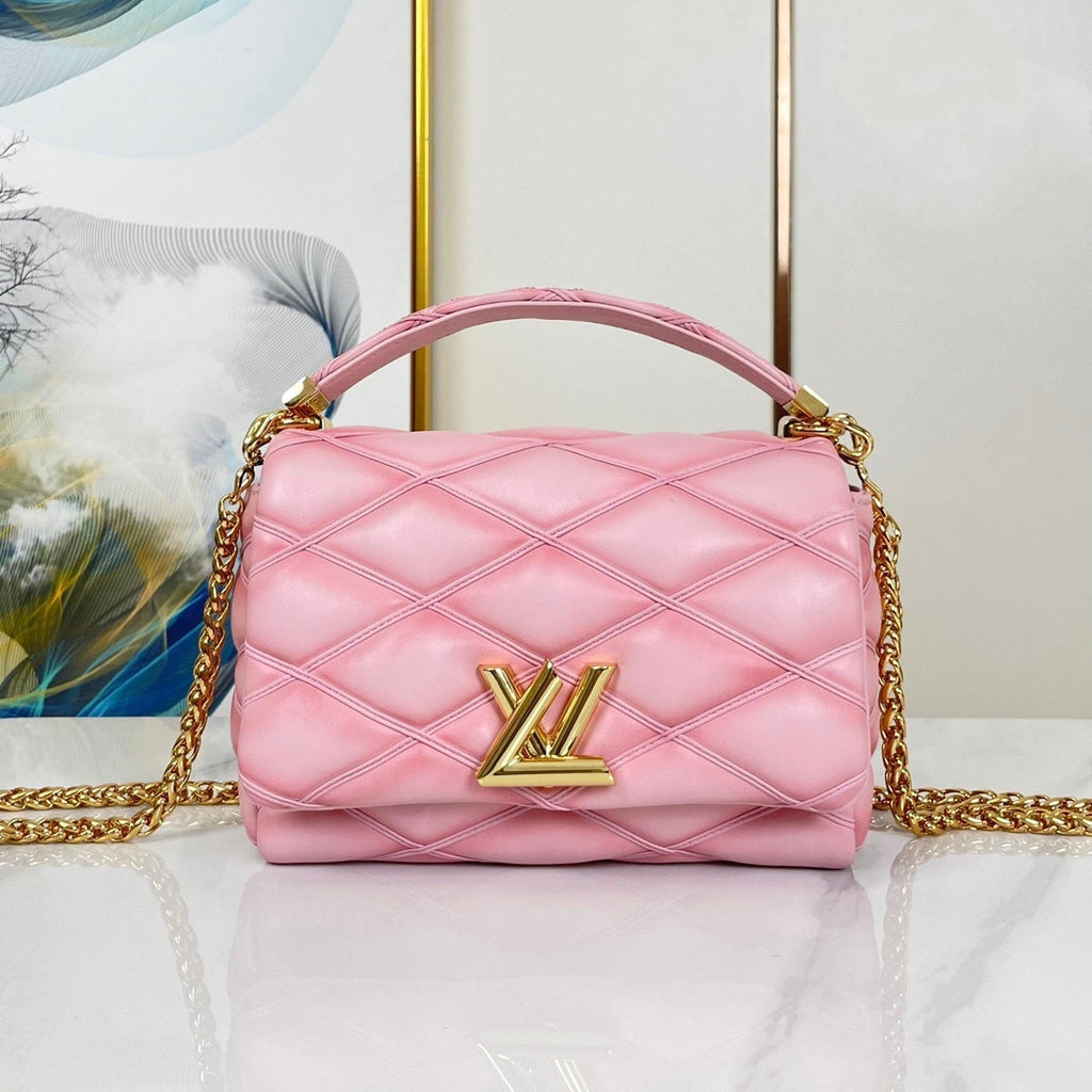 LOUIS VUITTON GO-14 MM 23 IN FRAMBOISE QUILTED LAMBSKIN GOLD HARDWARE