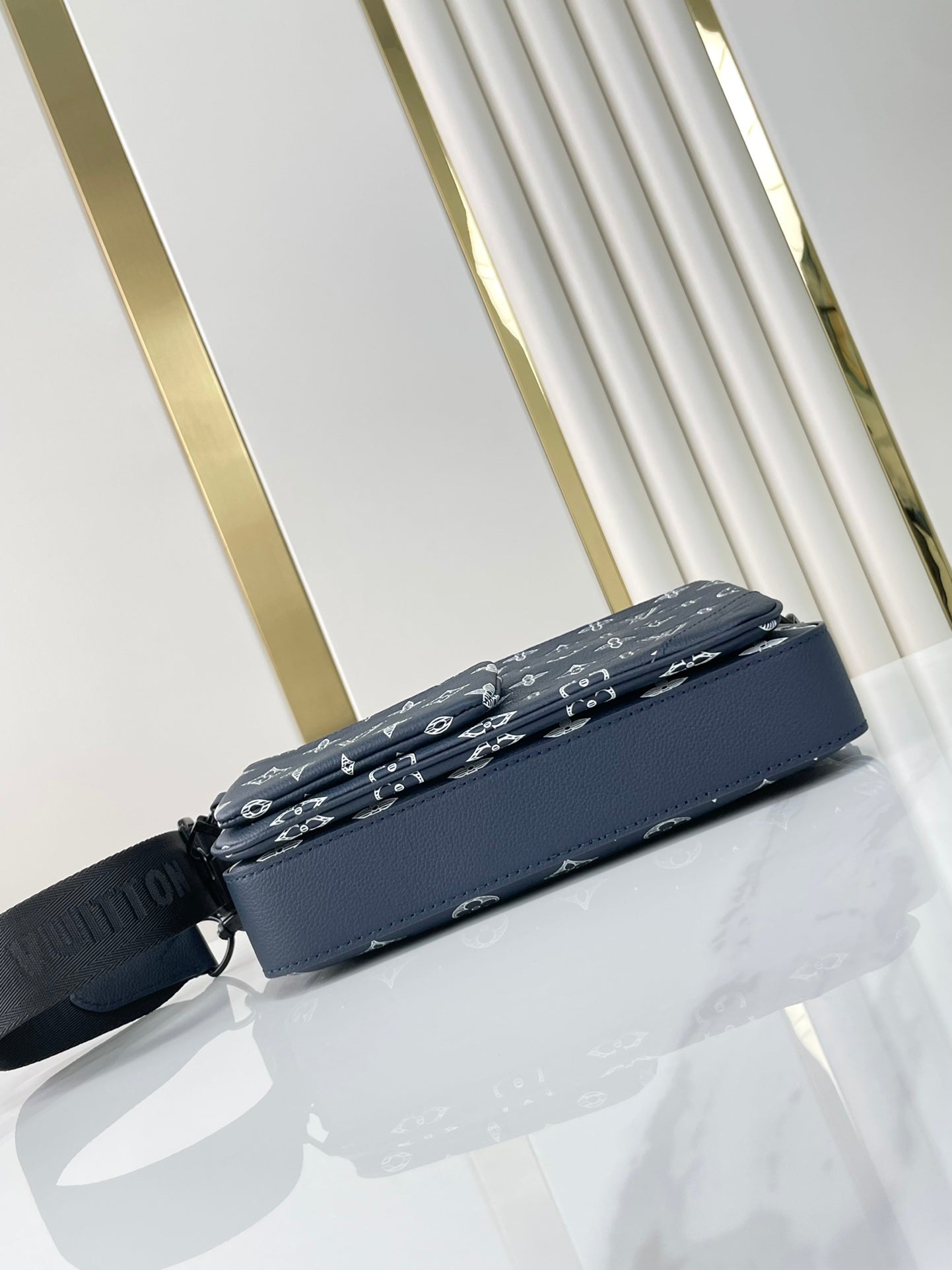 LOUIS VUITTON TRIO MESSENGER 25 IN PRUSSIAN BLUE MONOGRAM SHADOW CALFSKIN