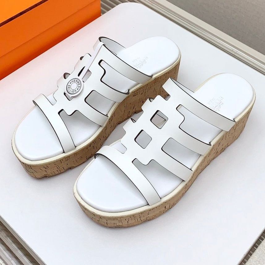 HERMES ISABELLA 30 SANDAL IN WHITE CALFSKIN