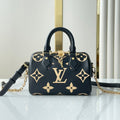 LOUIS VUITTON SPEEDY BANDOULIÈRE 20 IN BLACK CREAM MONOGRAM EMPREINTE LEATHER GOLD HARDWARE