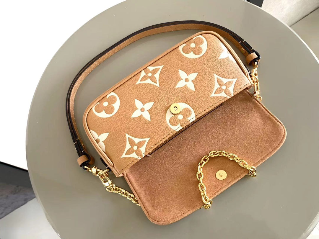 LOUIS VUITTON IVY 23 IN ARIZONA CREAM MONOGRAM EMPREINTE LEATHER GOLD HARDWARE