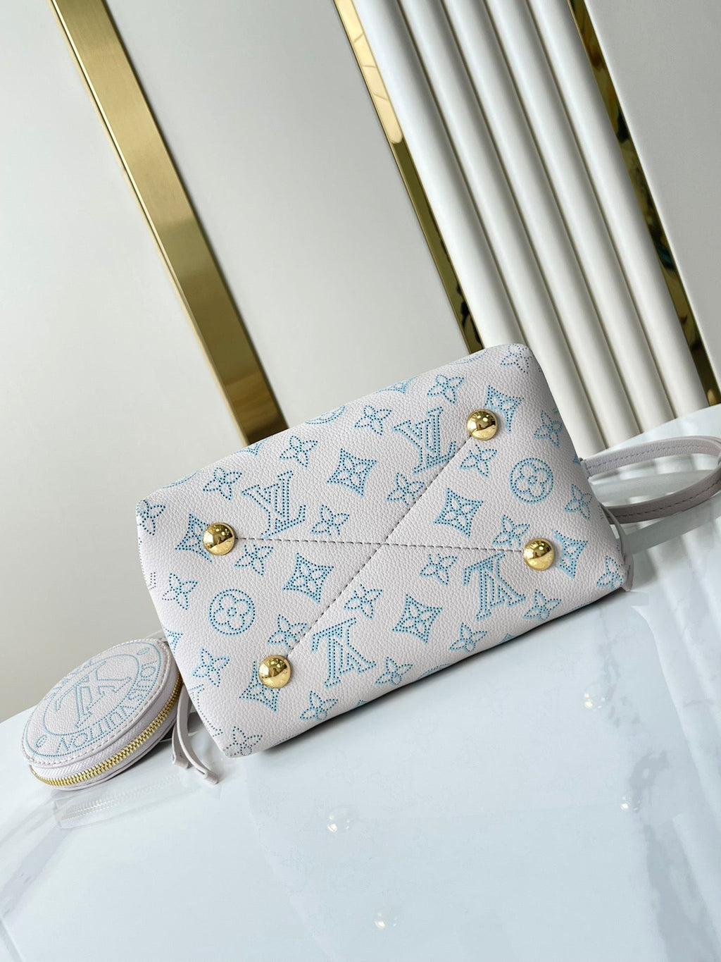 LOUIS VUITTON BELLA 22 IN BLUME PERFORATED CALFSKIN GOLD HARDWARE