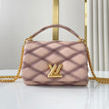 LOUIS VUITTON GO-14 MM 23 IN LIGHT PINK QUILTED LAMBSKIN GOLD HARDWRE