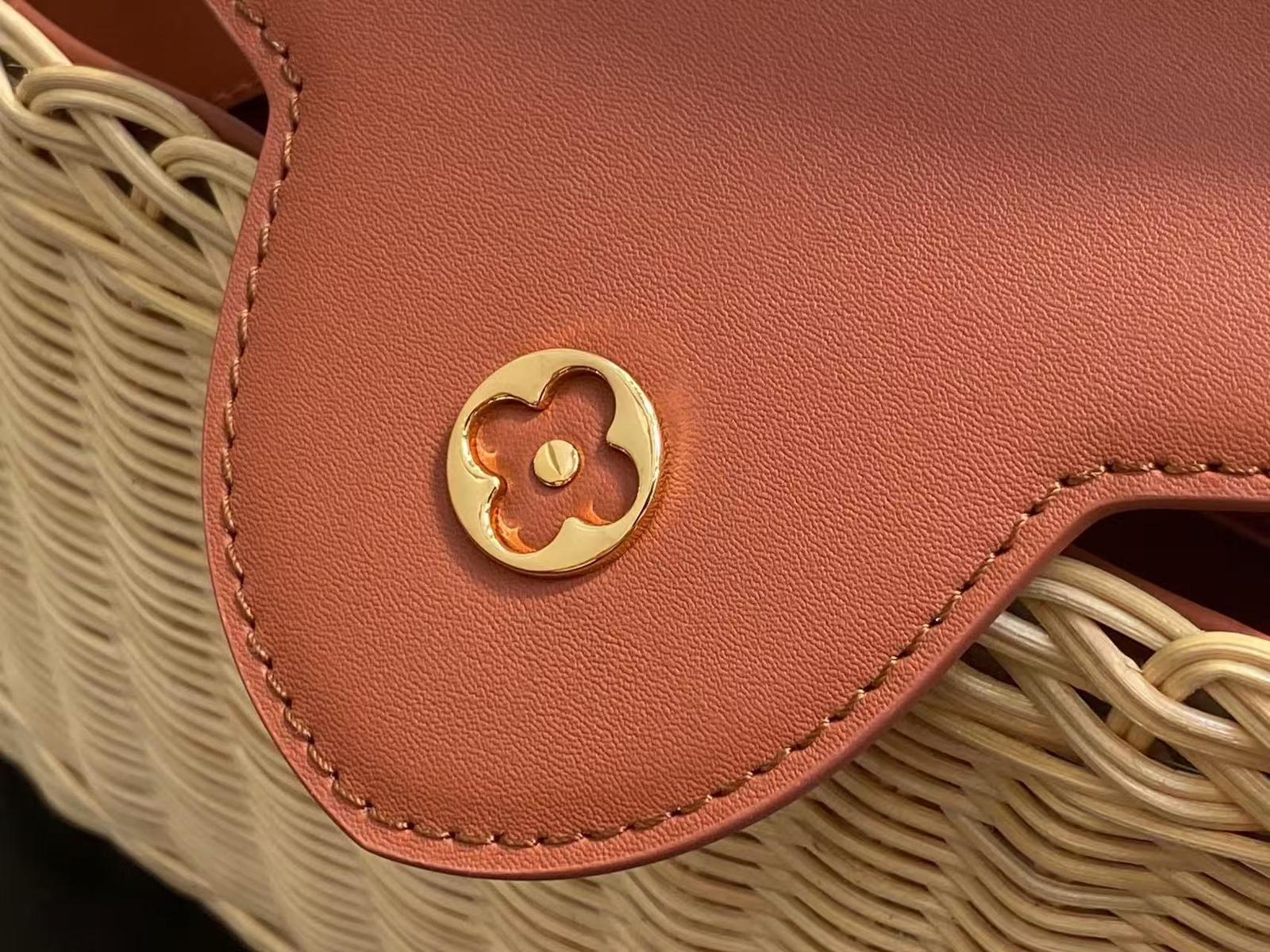 LOUIS VUITTON LV 25S CAPUCINES BB BAG 27 PINIC IN TAN CALFSKIN GOLD HARDWARE