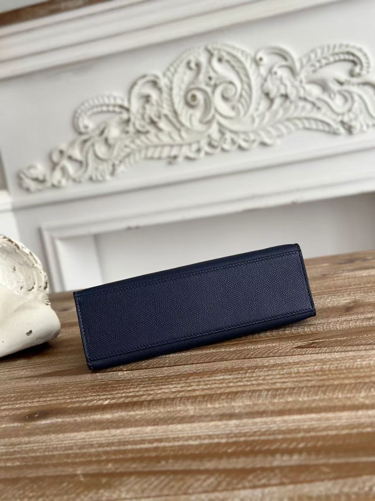 HERMES KELLY MINI POCHETTE 22 IN NAVY BLUE CALFSKIN