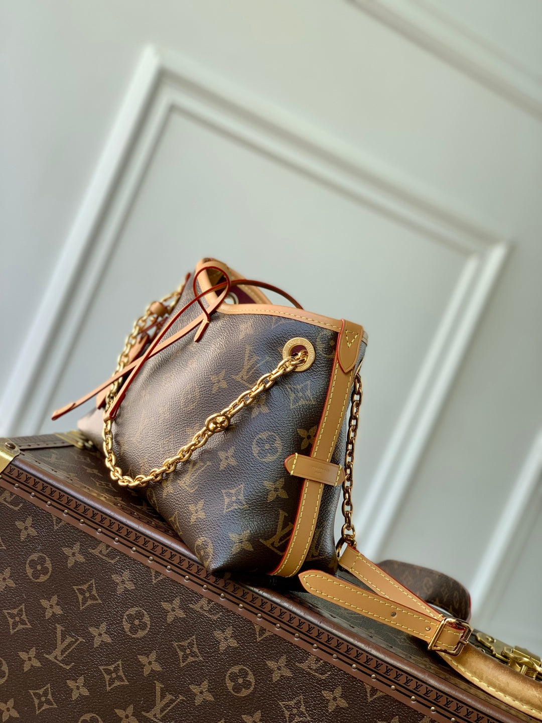 LOUIS VUITTON CARRY ALL 26 IN BROWN MONOGRAM CANVAS AND CALFSKIN GOLD HARDWARE