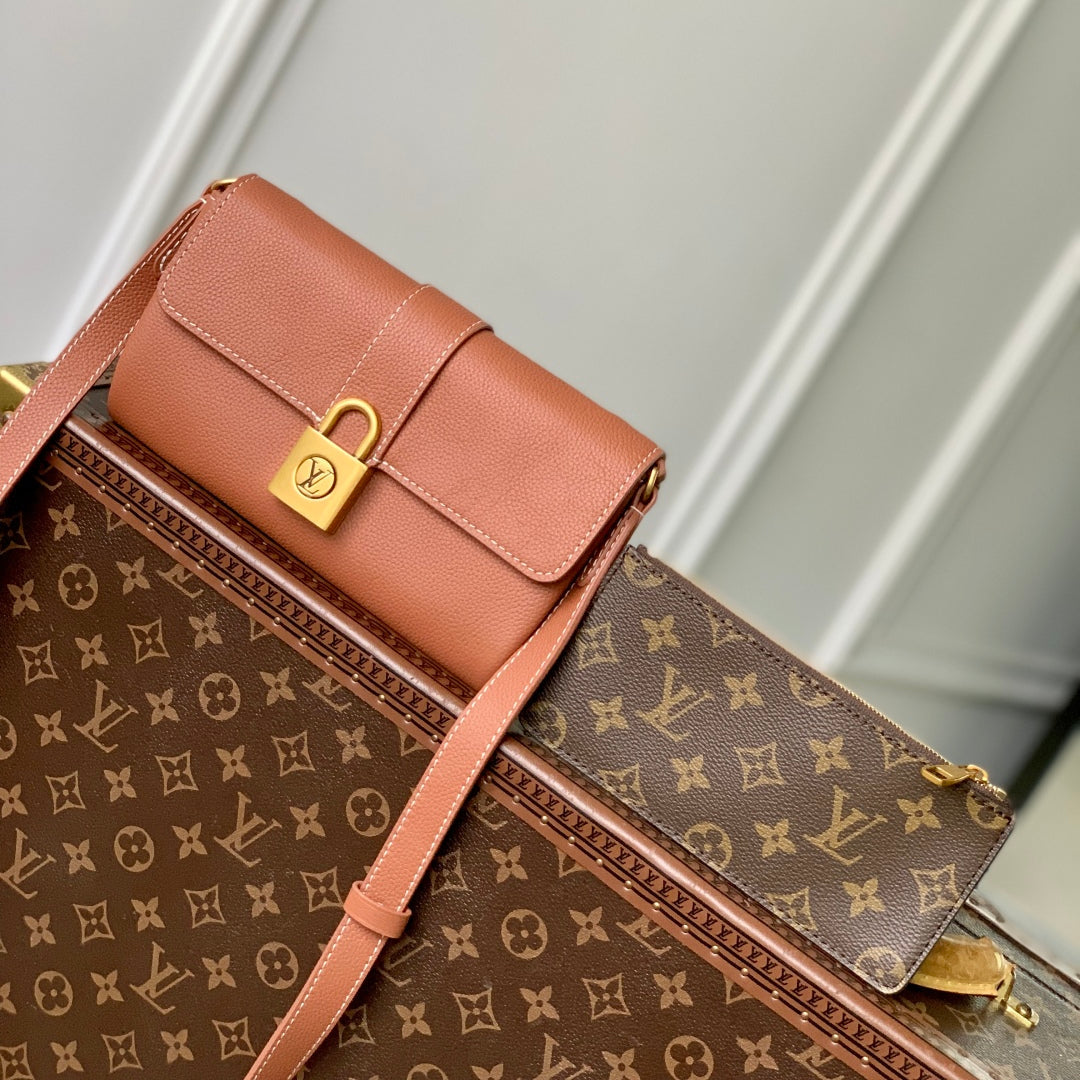 LOUIS VUITTON LOW KEY BAG 22 IN COGNAC BROWN CALFSKIN
