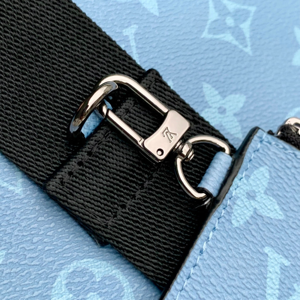 LOUIS VUITTON GASTON WEARABLE WALLET 22 IN BLUE MONOGRAM COATED CANVAS