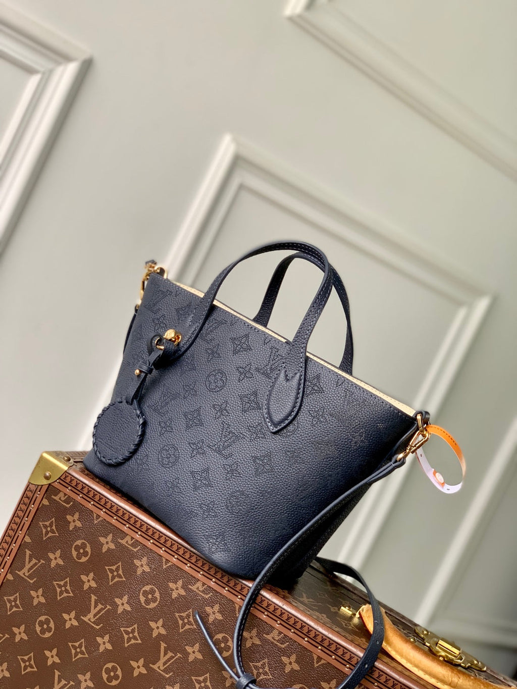 LOUIS VUITTON BLOSSOM PM 20 IN DARK BLUE MONOGRAM PERFORATED CALFSKIN