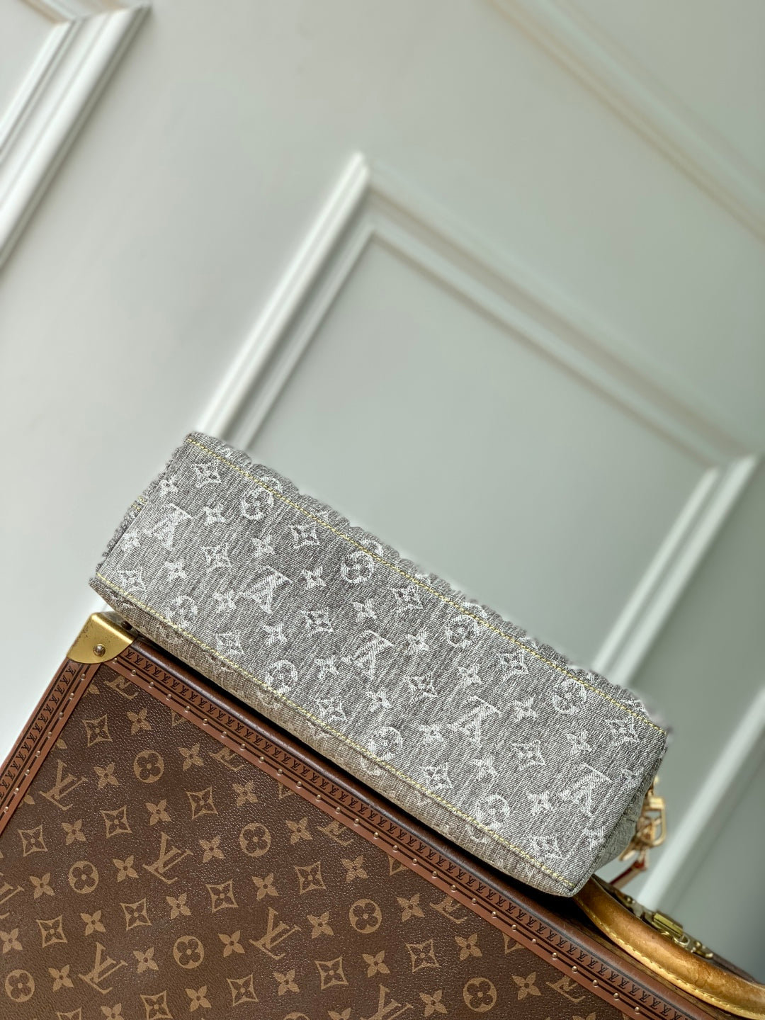 LOUIS VUITTON COUSSIN HOBO MM 38 IN GREY MONOGRAM DENIM
