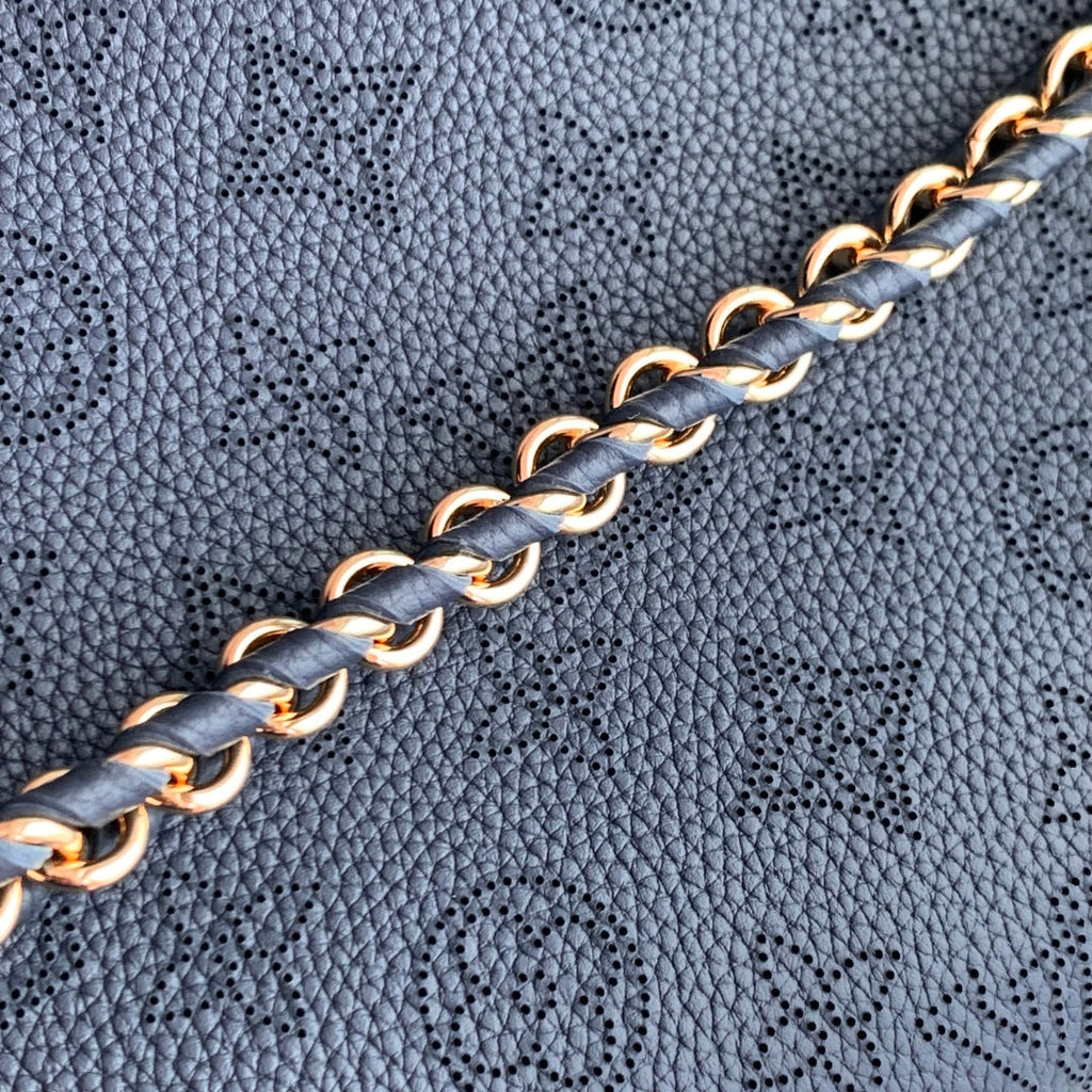 LOUIS VUITTON BELLA TOTE 32 IN DARK BLUE MONOGRAM PERFORATED CALFSKIN GOLD HARDWARE