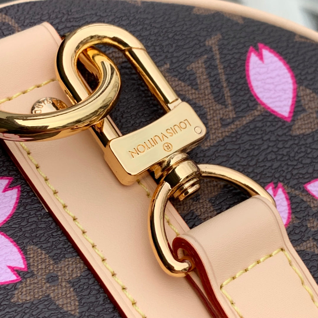 LOUIS VUITTON KEEPALL BANDOULIÈRE CHERRY BLOSSOM 45 IN SAKURA BROWN MONOGRAM COATED CANVAS