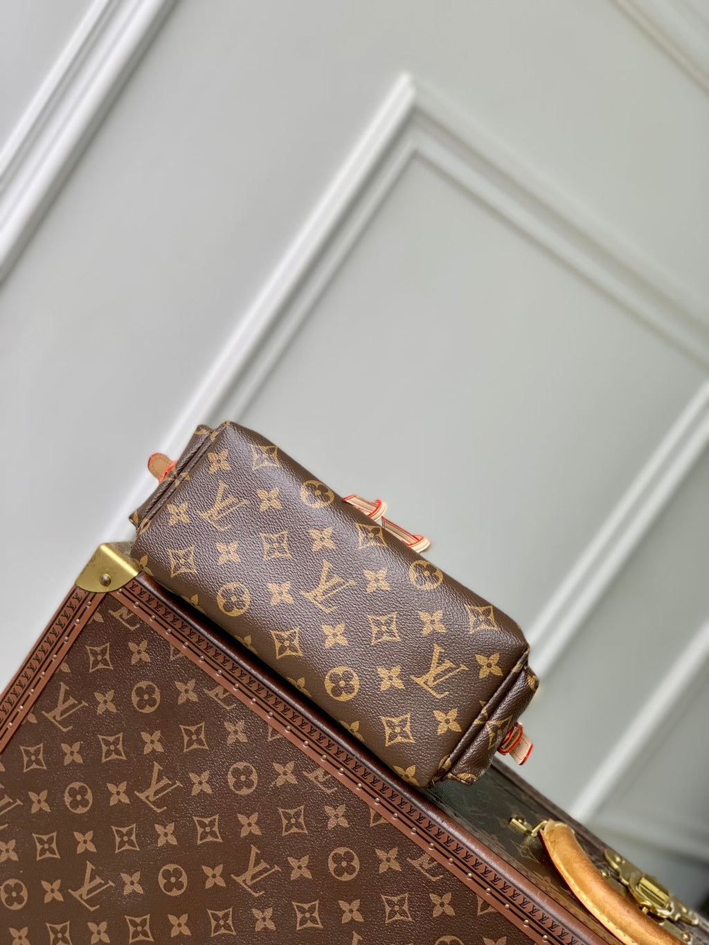 LOUIS VUITTON MONTSOURIS BACKPACK MINI 27 IN BROWN MONOGRAM COATED CANVAS AND CALFSKIN