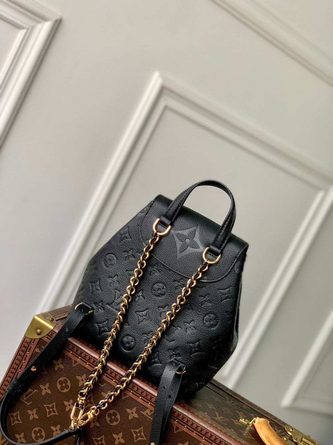 LOUIS VUITTON BACKUP BACKPACK 22 IN BLACK MONOGRAM EMPREINTE LEATHER