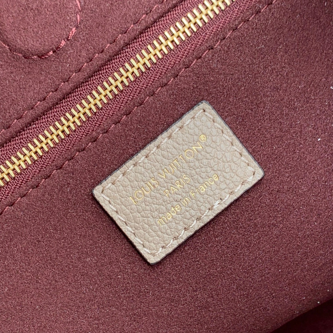 LOUIS VUITTON ANYTIME PM 34 IN ASH BROWN MONOGRAM EMPREINTE CALFSKIN