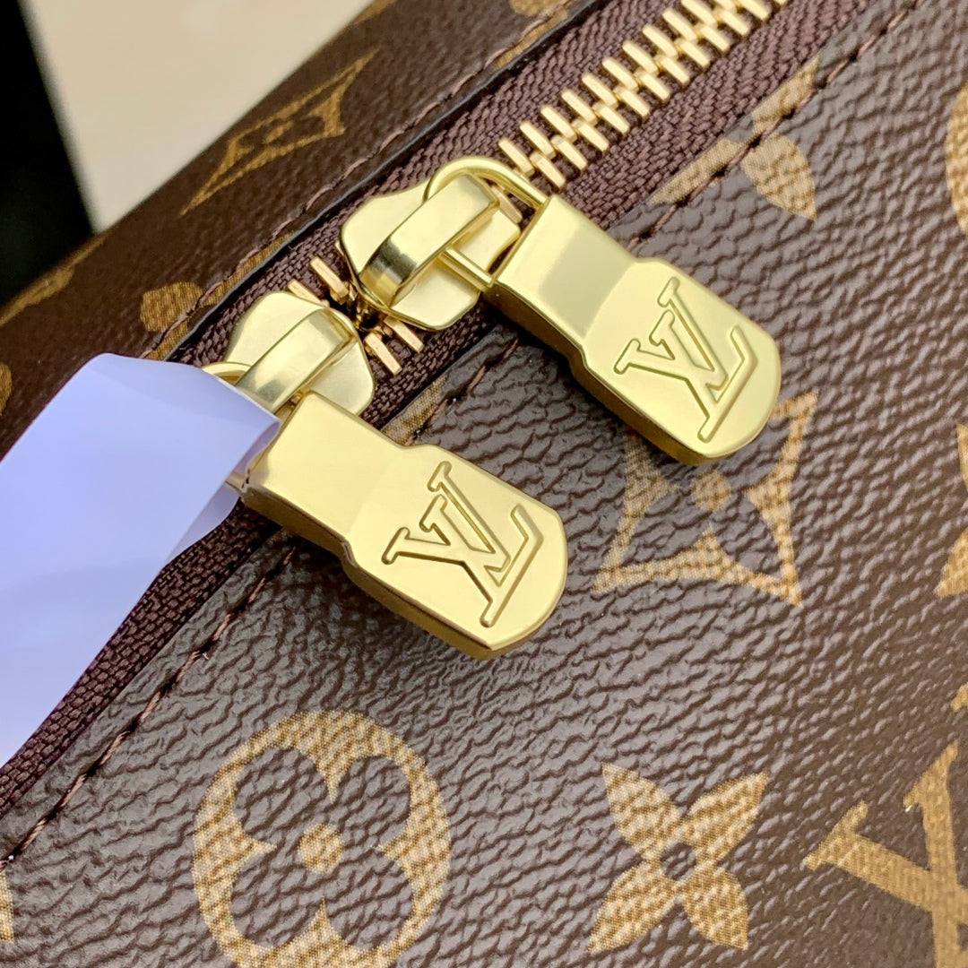 LOUIS VUITTON VIVIENNE 27 IN BROWN MONOGRAM COATED CANVAS GOLD LOCK
