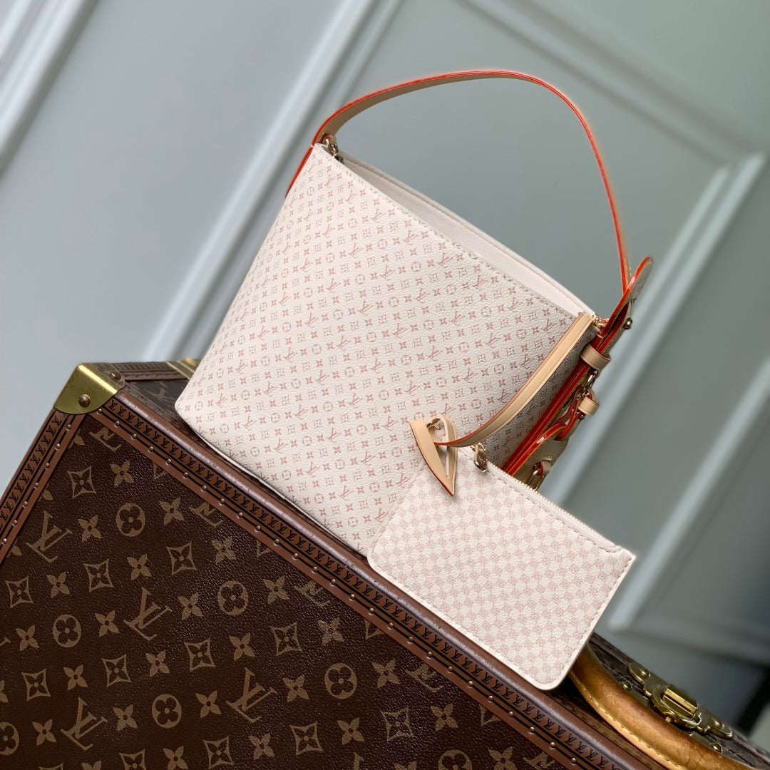 LOUIS VUITTON ROMANCE ALL IN BB 25S 18 IN DUNE MONOGRAM DAMIER CALFSKIN