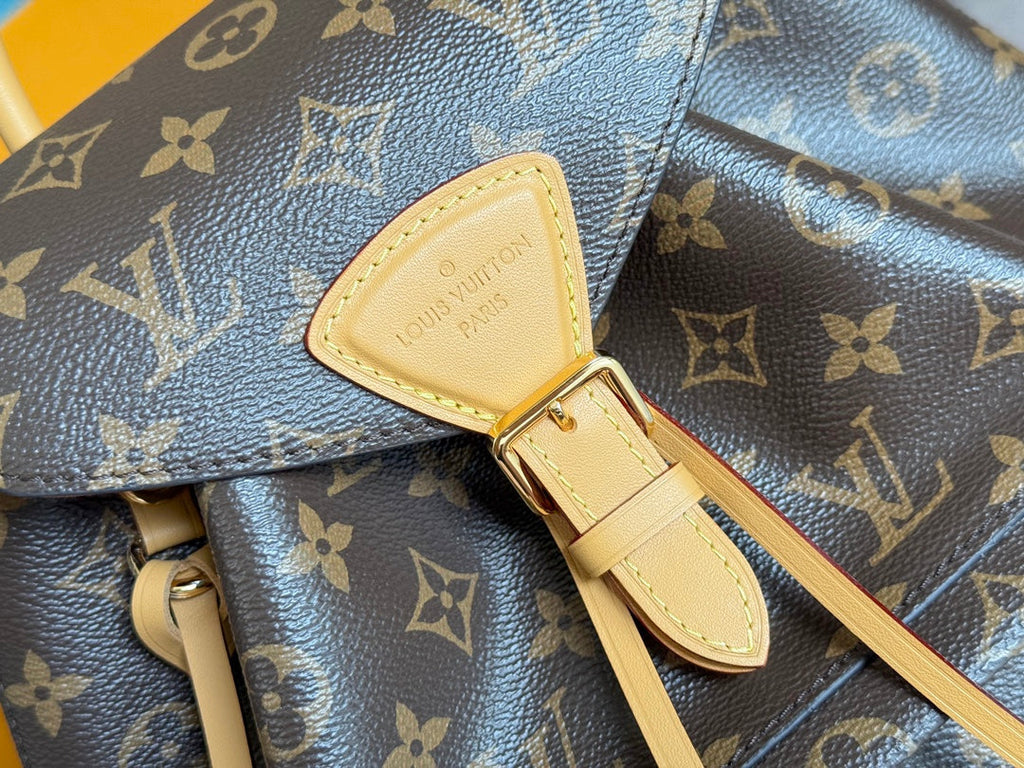 LOUIS VUITTON LV 25S MONTSOURIS 33 IN BROWN MONOGRAM CANVAS LEATHER TRIM GOLD HARDWARE