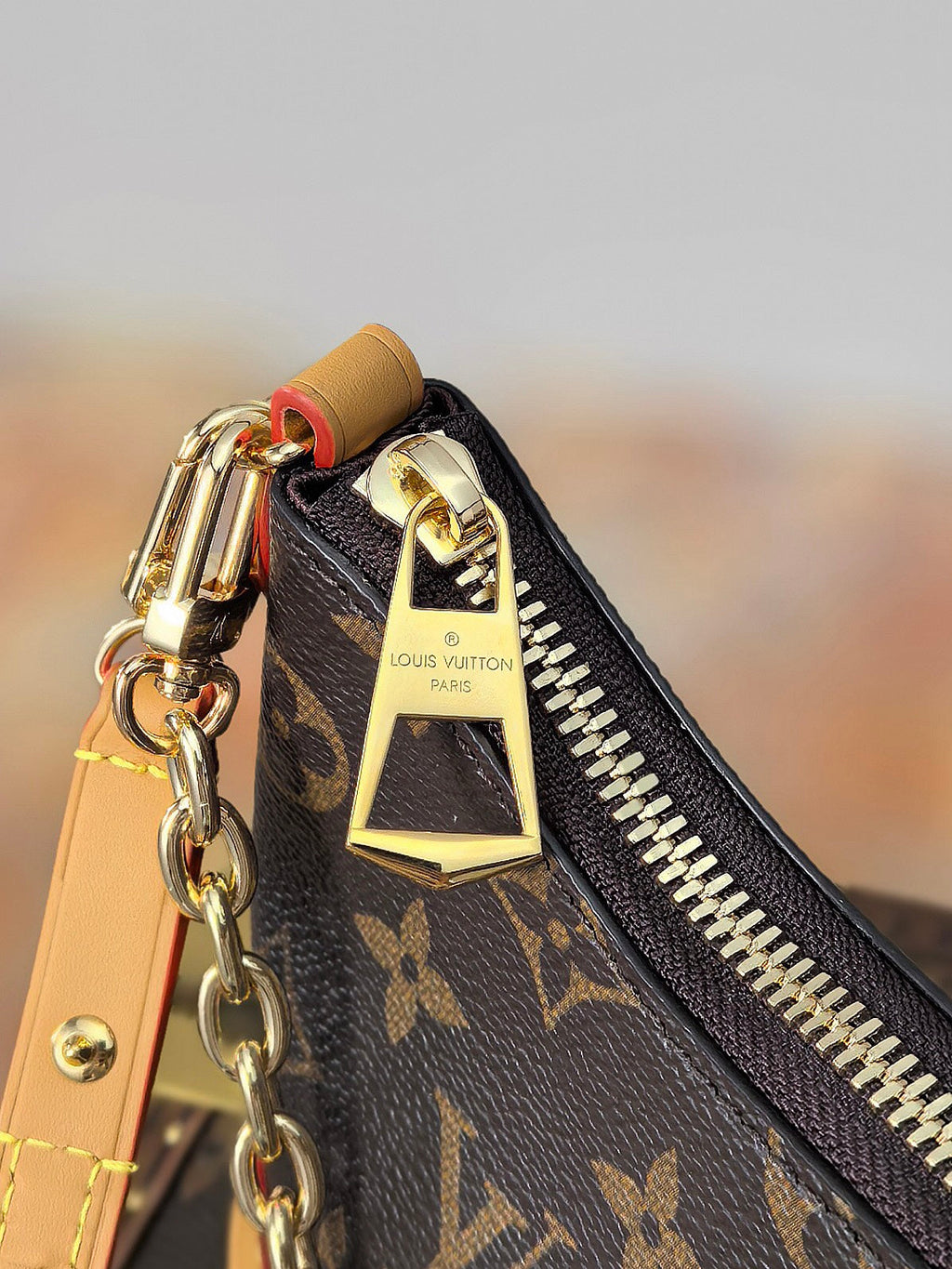 LOUIS VUITTON LV 25S BOULOGNE 20 IN DARK BROWN MONOGRAM CANVAS GOLD HARDWARE