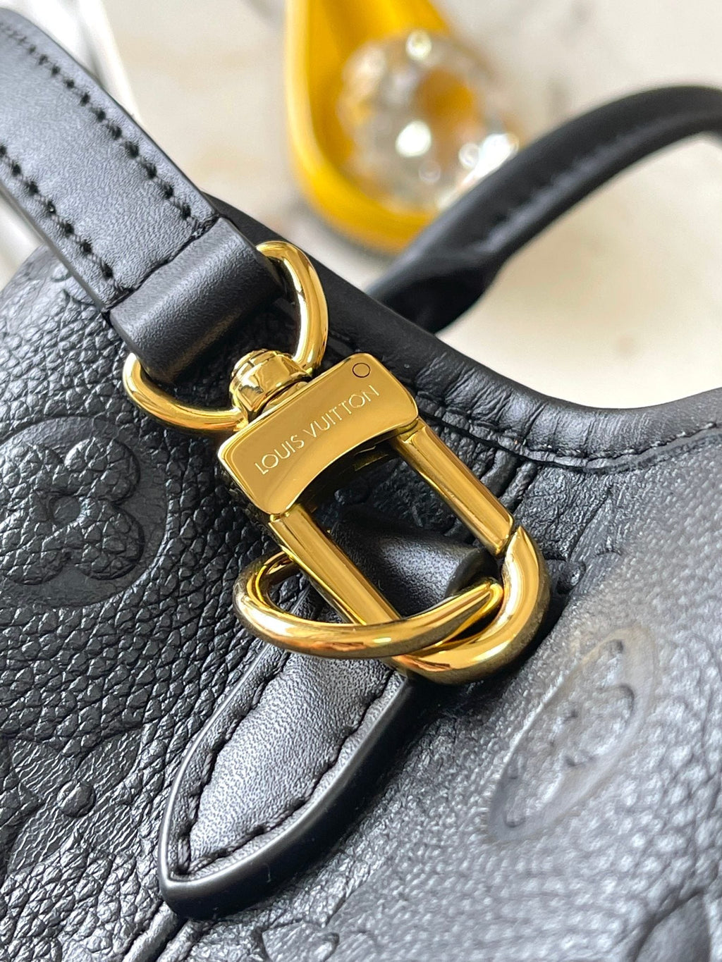 LOUIS VUITTON BABYLONE TOTE 31 IN BLACK MONOGRAM EMPREINTE LEATHER