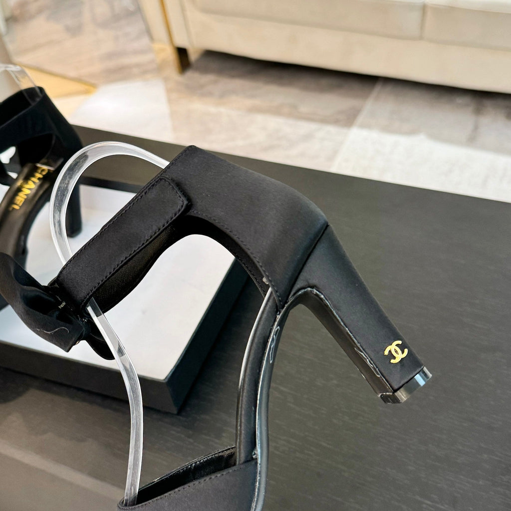 CHANEL HIGH MARRY JANE IN BLACK SATIN