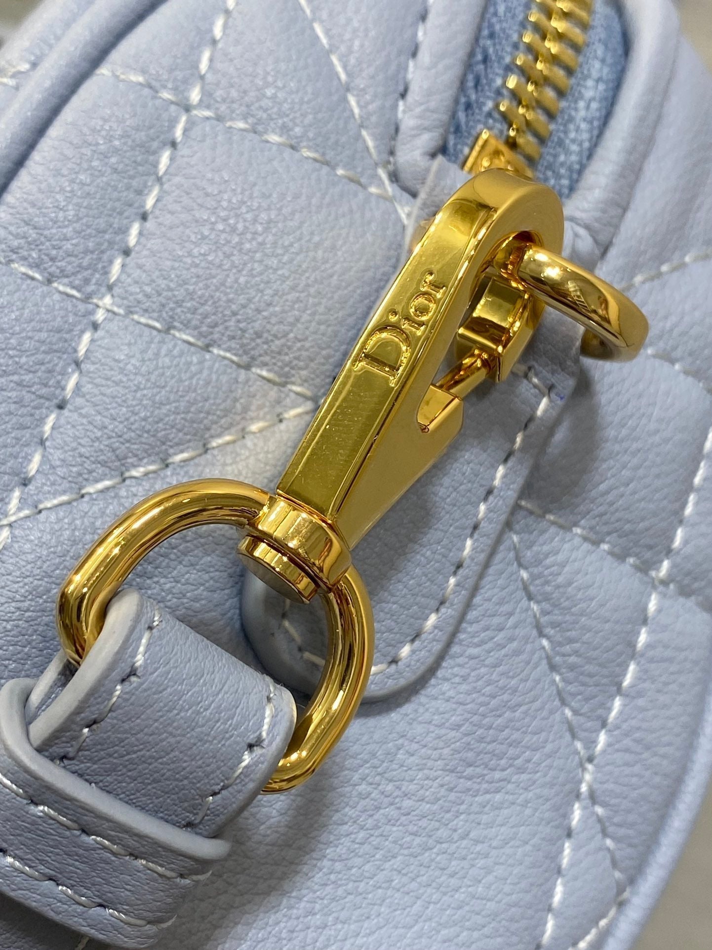 DIOR GROOVE MINI 17 BAG IN LIGHT BLUE LAMBSKIN
