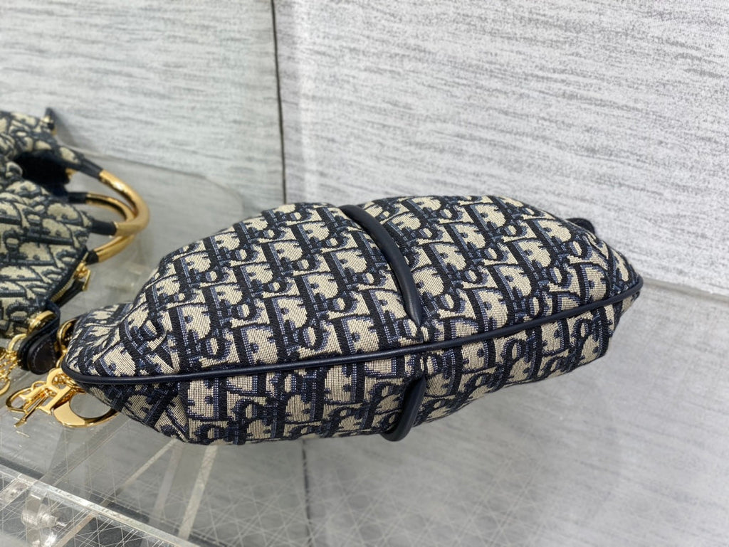 DIOR WALK IN PURSE 36 BAG BLUE OBLIQUE JACQUARD