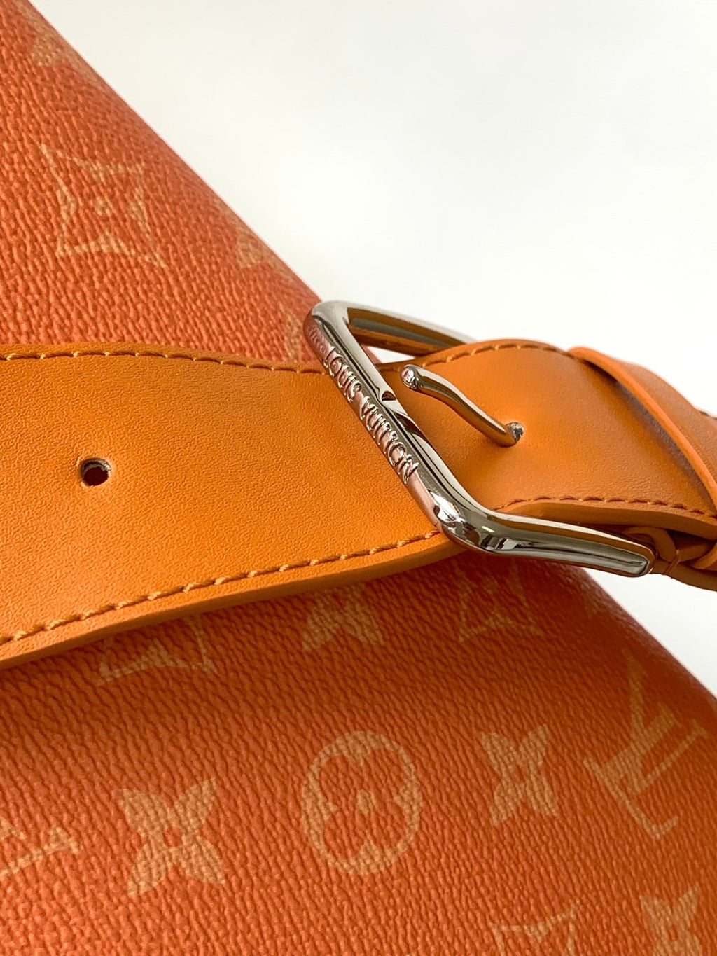 LOUIS VUITTON LV 25S MOON CROSSBODY BAG 24 IN ORANGE MONOGRAM CANVAS AND CALFSKIN