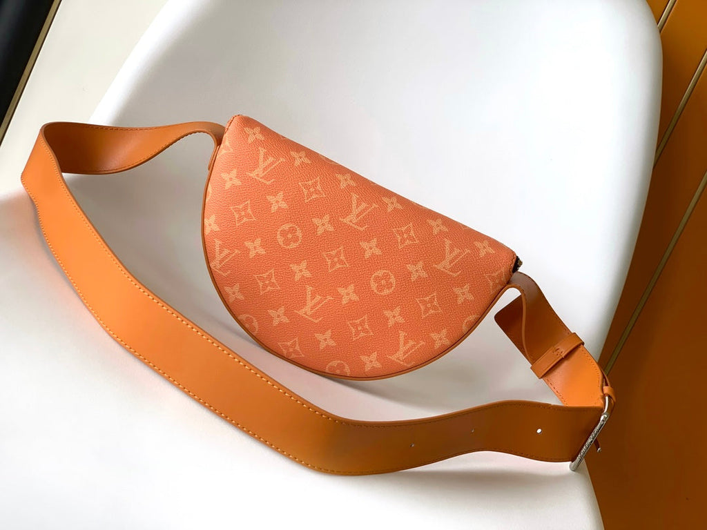 LOUIS VUITTON LV 25S MOON CROSSBODY BAG 24 IN ORANGE MONOGRAM CANVAS AND CALFSKIN