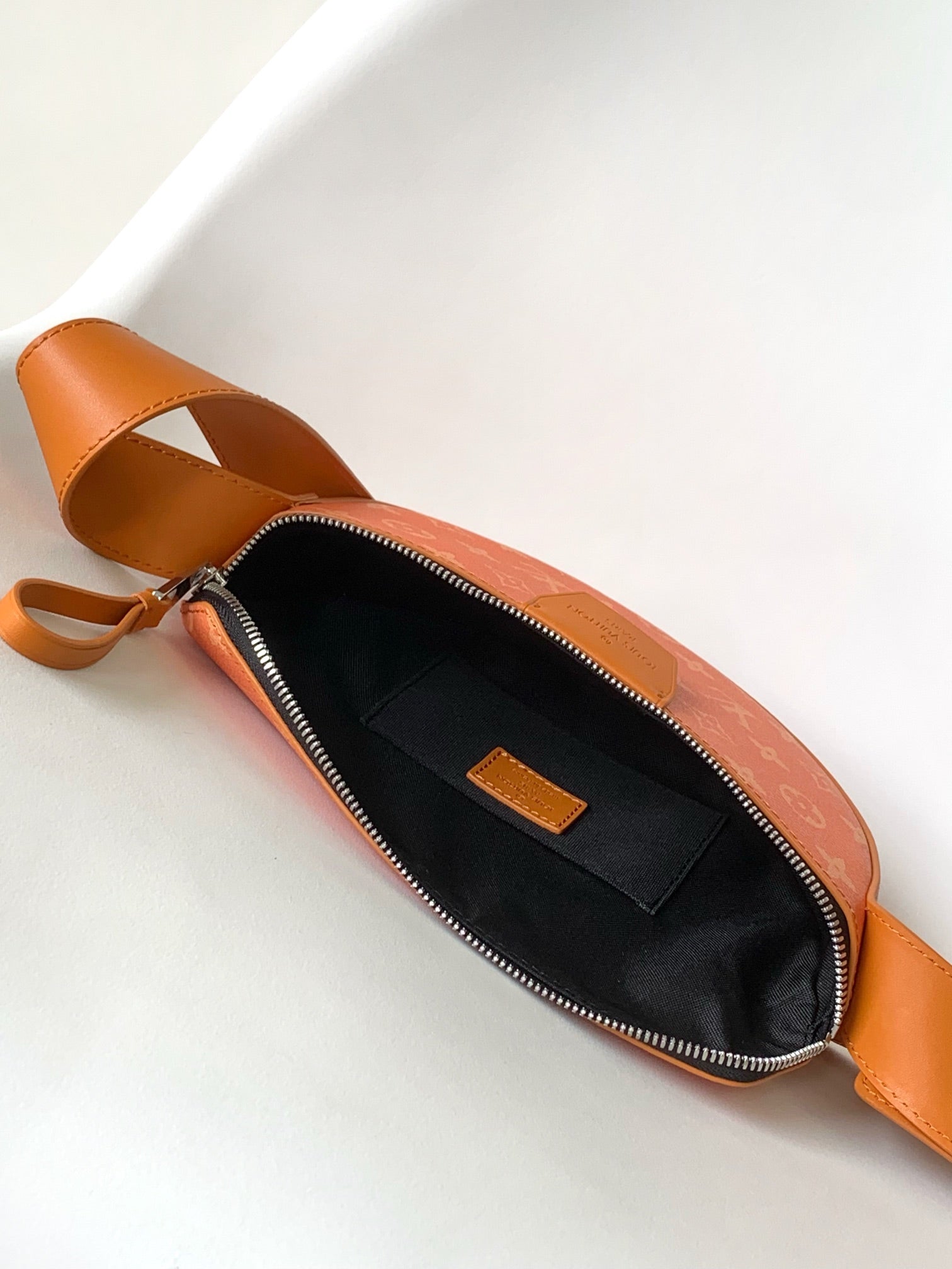 LOUIS VUITTON LV 25S MOON CROSSBODY BAG 24 IN ORANGE MONOGRAM CANVAS AND CALFSKIN