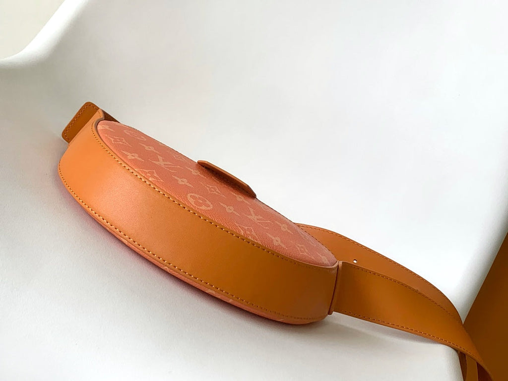 LOUIS VUITTON LV 25S MOON CROSSBODY BAG 24 IN ORANGE MONOGRAM CANVAS AND CALFSKIN