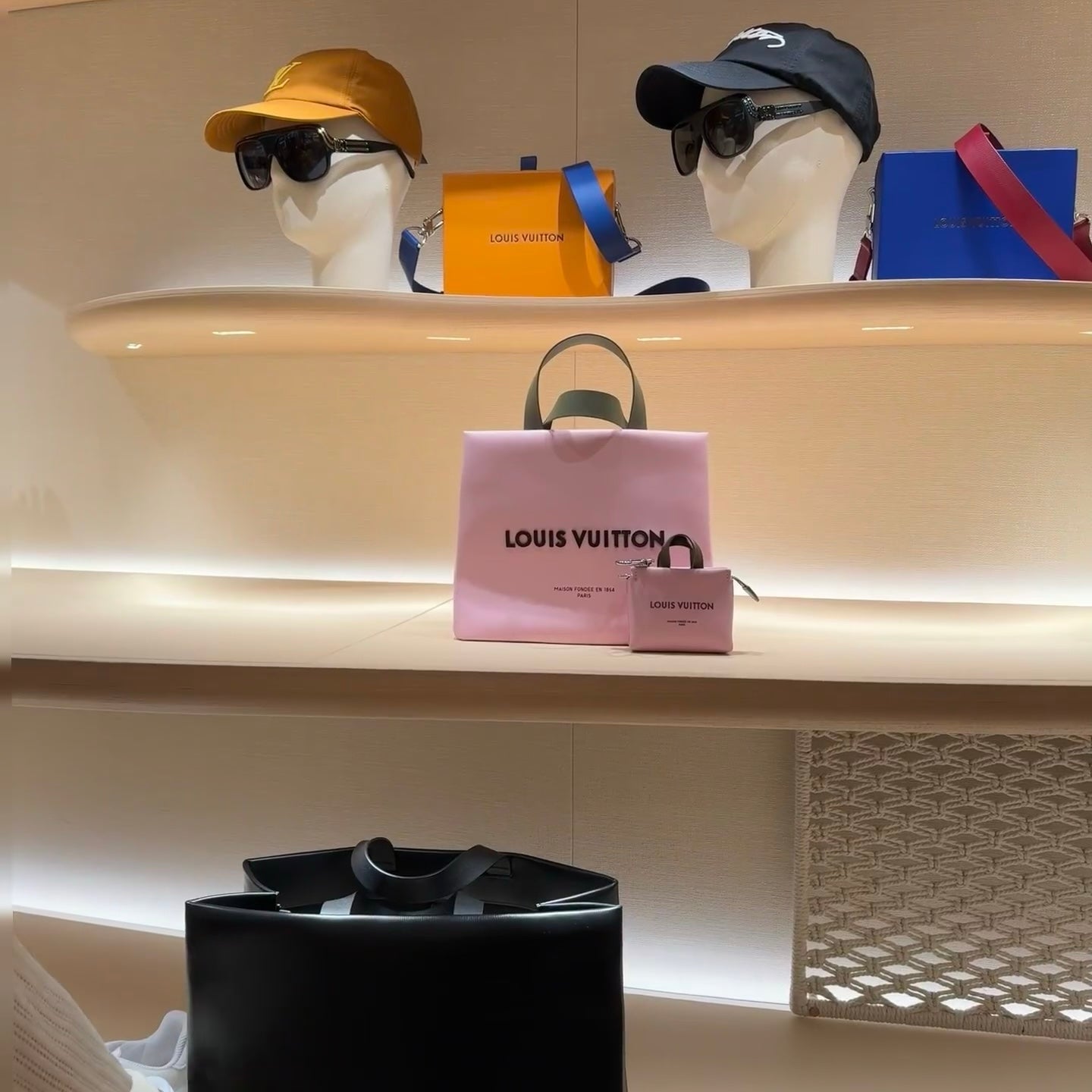 LOUIS VUITTON LV 25S MINI SHOPPER BAG CHARM IN PINK CALFSKIN