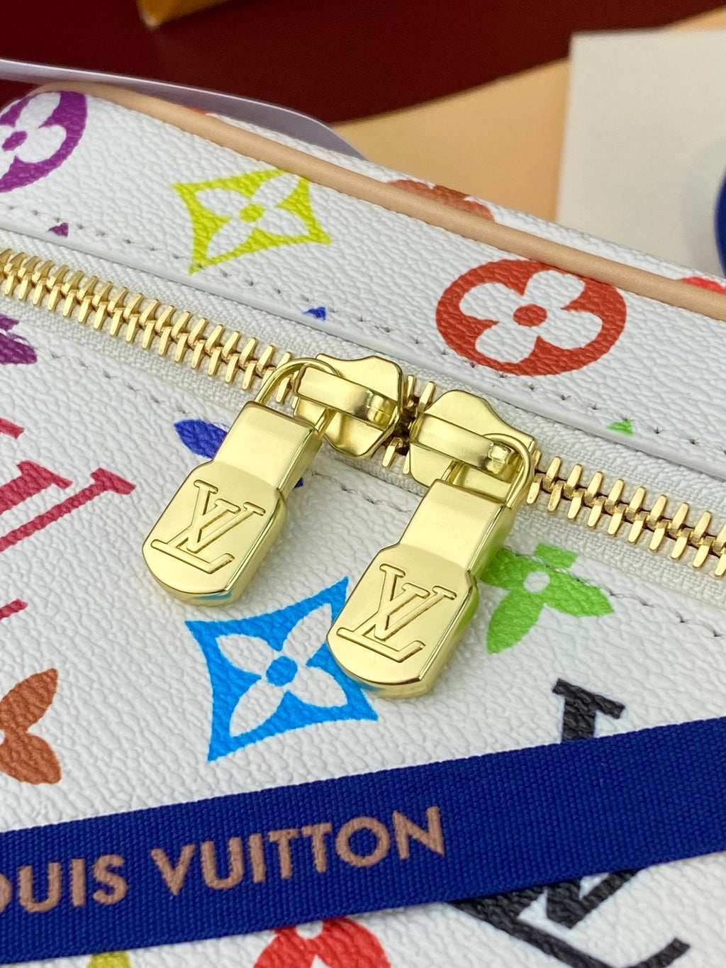 LOUIS VUITTON NICE BB 20 IN MULTICOLOR MONOGRAM CANVAS GOLD ZIPPER