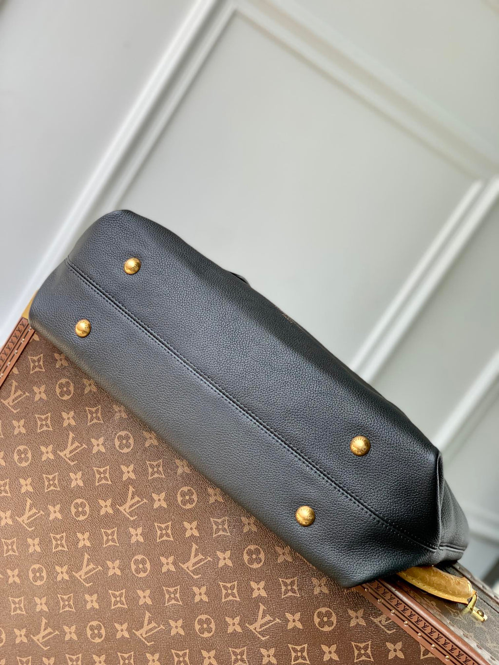 LOUIS VUITTON LOW KEY CABAS MM BAG 47 IN BLACK GRAINED CALFSKIN