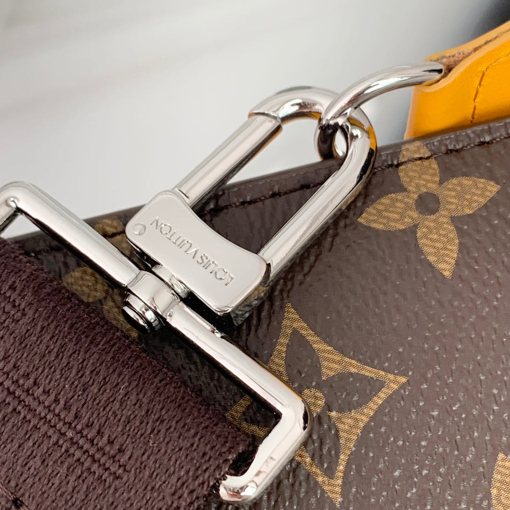 LOUIS VUITTON GASTON WEARABLE WALLET 18 IN BROWN MONOGRAM CANVAS MIX YELLOW CALFSKIN
