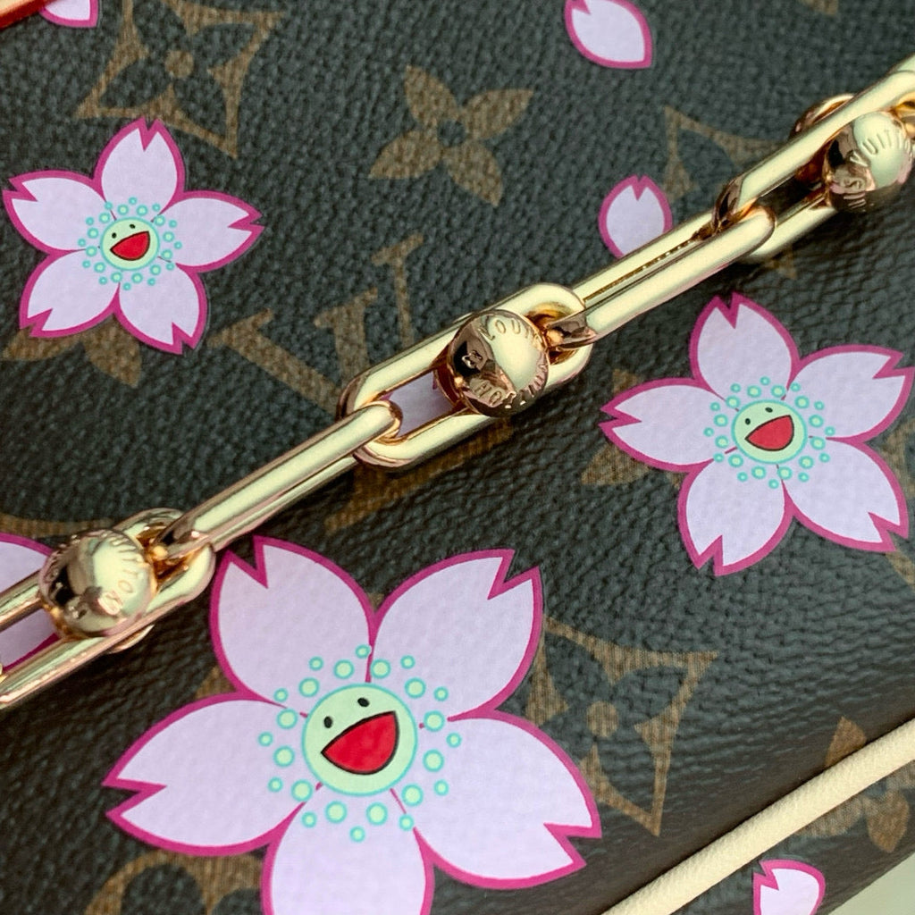 LOUIS VUITTON POCHETTE ACCESSOIRES BAG 22 IN SAKURA BROWN MONOGRAM COATED CANVAS