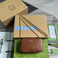 GUCCI MARMONT MINI 18 BAG IN CINNAMON BROWN CALFSKIN