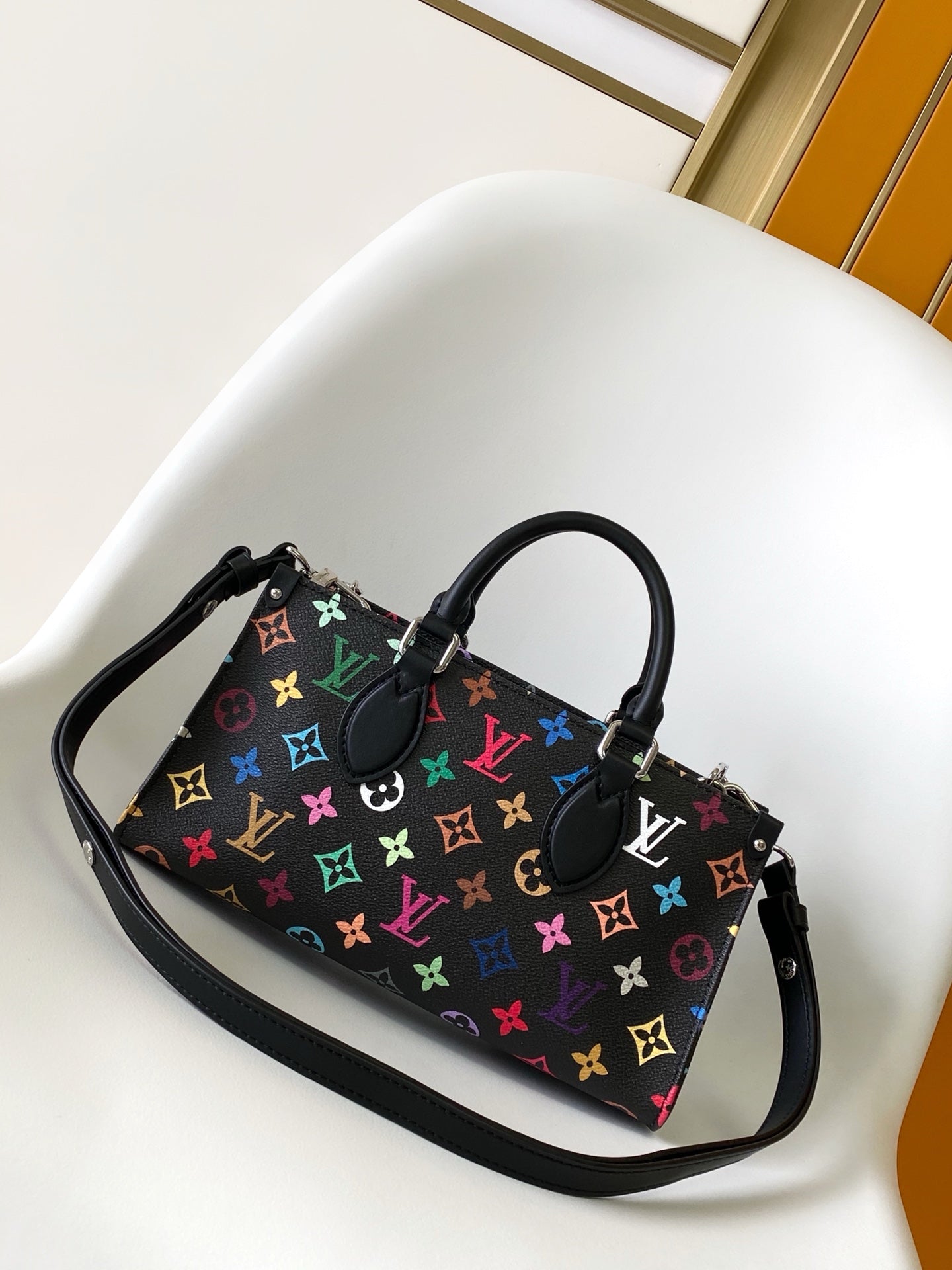 LOUIS VUITTON ONTHEGO EAST WEST BAG 25 IN COLORFUL MONOGRAM PATTERN CANVAS